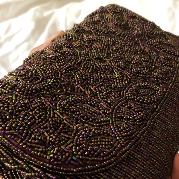 Vintage sequins Beaded Crossbody bag in dark purple - Picture 2 of 8